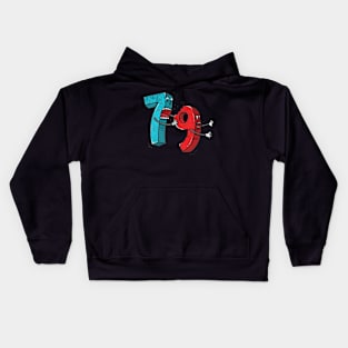 Numbers79 cartoon funny Kids Hoodie